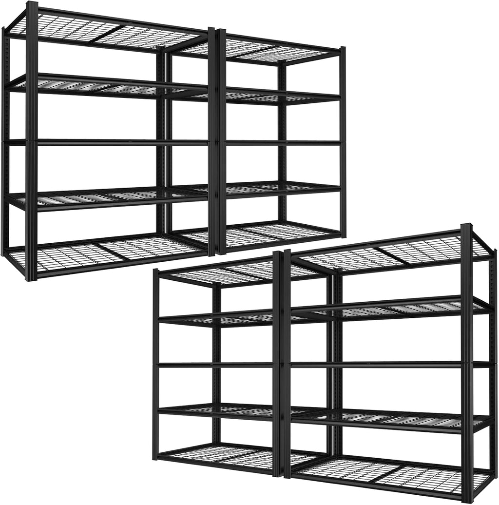 48" W Garage Shelving Heavy Duty,2800LBS Storage Shelves,5-Tier Adjustable Metal Shelving Utility