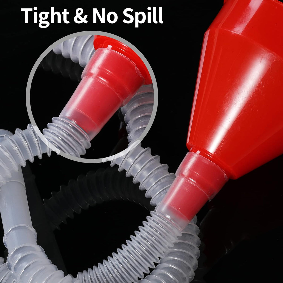 Small Flexible Fuel Funnel with Long Hose Plastic Wide Mouth Filling Funnel Car Funnel for Engine