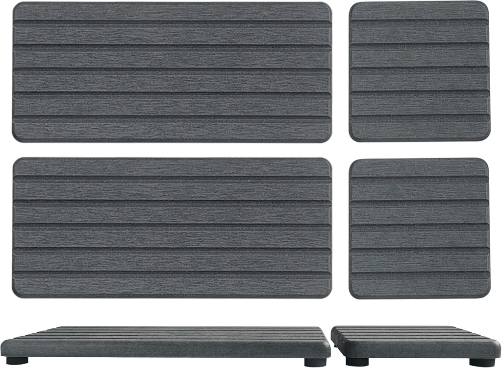 Set of 4 Water Absorbent Diatomite Coasters, Diatomaceous Earth Kitchen Soap Dish, Bathroom Trays