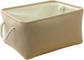 TheWarmHome Decorative Basket Rectangular Small Storage Basket Fabric Storage Bin Organizer Basket