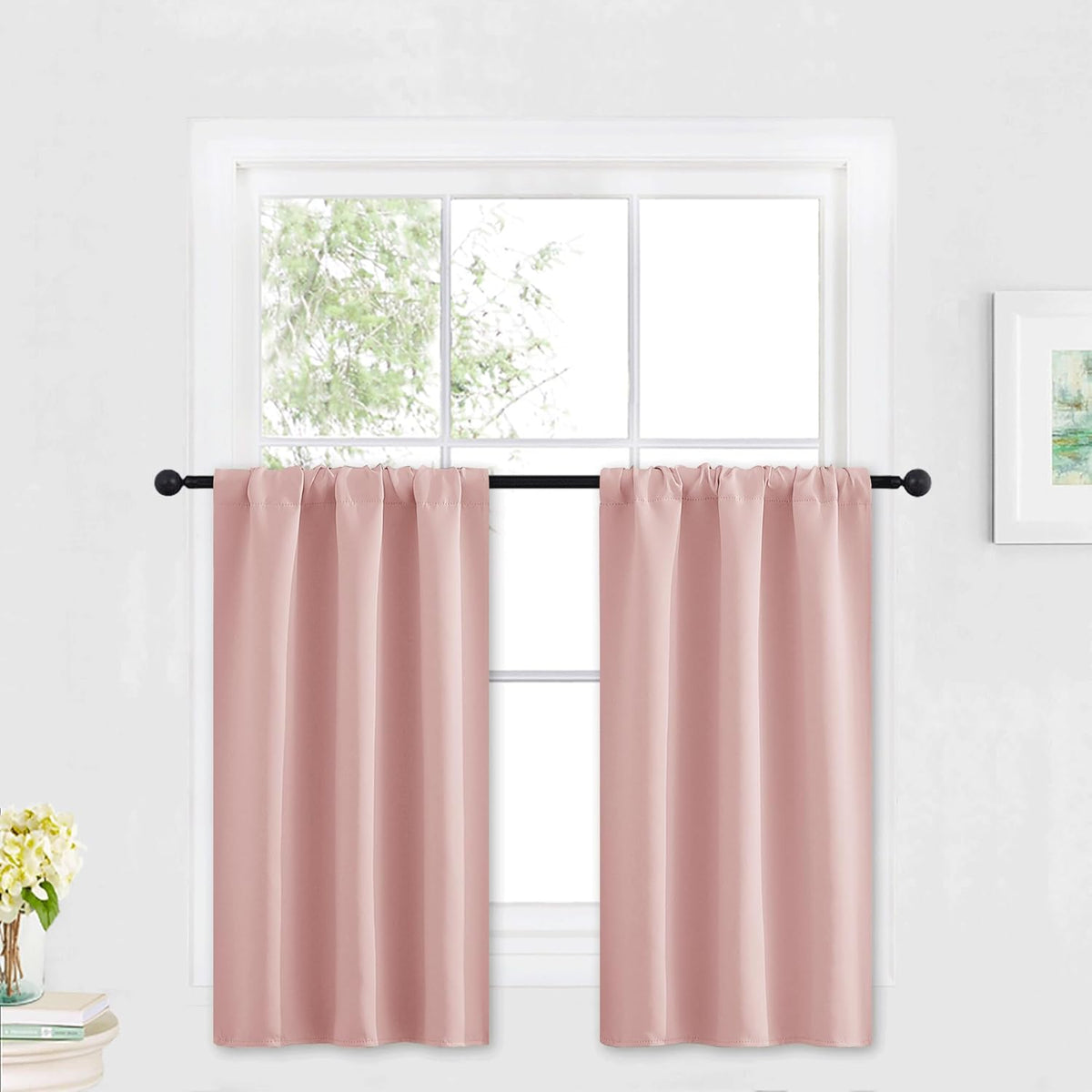 RYB HOME Small Curtains Blackout - Privacy Energy Efficiency Mini Curtains for Kids Bedroom RV