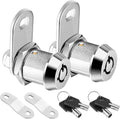 PTEROMY 2 Pack Cabinet Lock with Keys, 5/8'' Heavy Duty Tubular Cam Lock for RV Compartment Storage