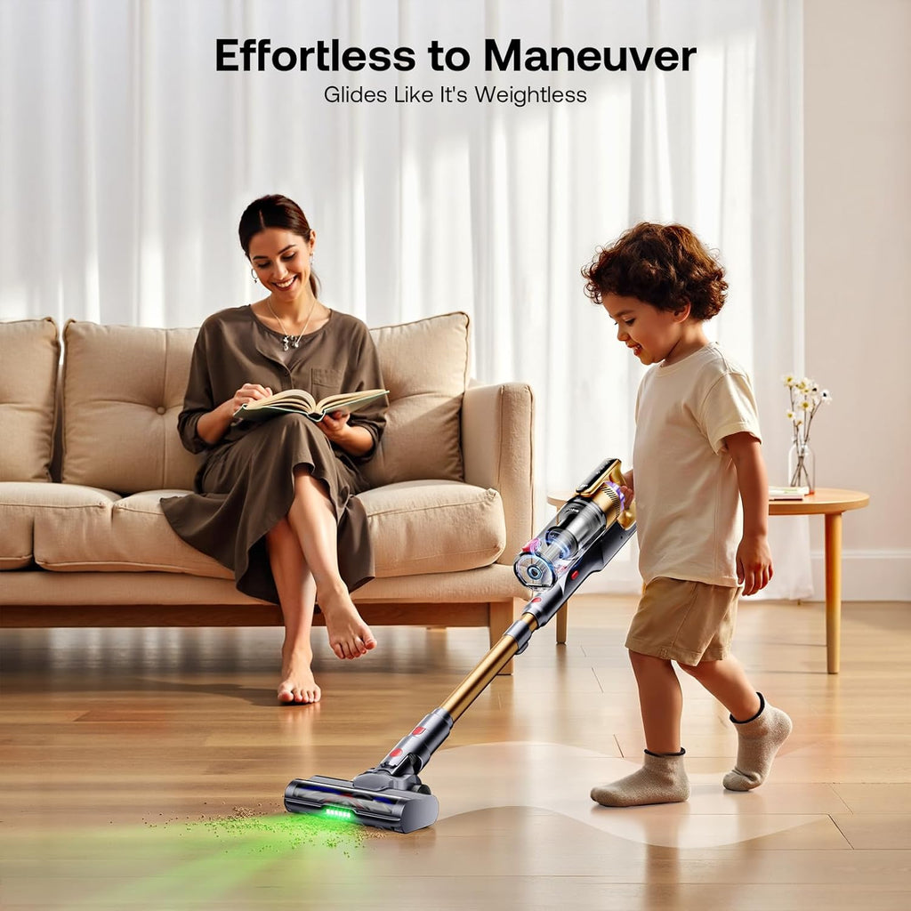 Trucozie Cordless Vacuum Cleaner with Self-Standing, 50 mins Runtime Lightweight Stick Vacuum with