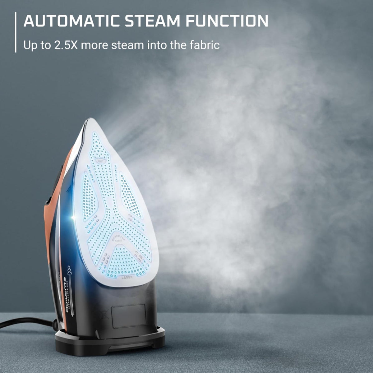 Rowenta Iron Steam Force Pro Steam Iron for Clothes, 1850 Watts, 5 Presets Smart Screen, Stainless