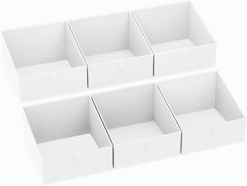 DIMJ Closet Storage Bins 6 Pack - Fabric Trapezoid Organizer Bin, Foldable Storage Baskets for