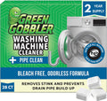 Green Gobbler Washing Machine Cleaner Tablets with Pipe Clean Technology Deodorizer | Front & Top