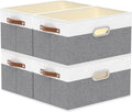 Yawinhe Foldable Storage Baskets for Shelves, Fabric Closet Organizers, Bins with 3 Handles, Cubes