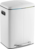 happimess HPM1005C Marco Rectangular 10.5-Gallon Double Bucket Garbage Can with Soft-Close Lid