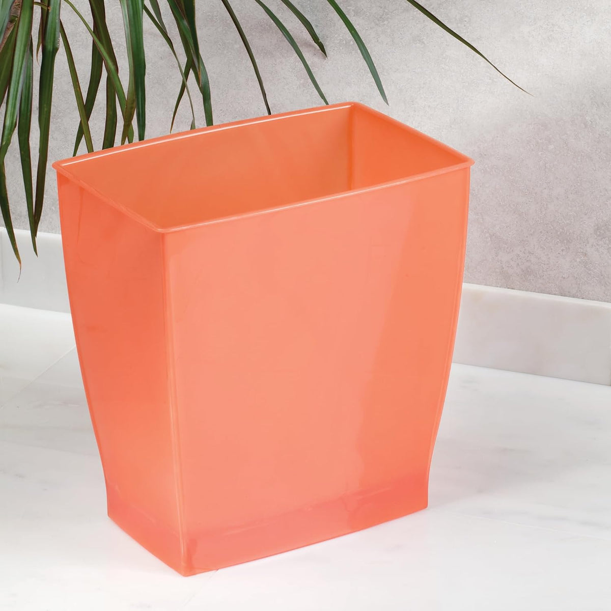 iDesign Bathroom Trash Can - Ideal for Primary and Guest Bathroom or Office - Orange - Made in USA
