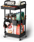 3 Tier Rolling Cart Organizer,Laundry Room Bathroom Organizers and Storage Office Shelves Mobile