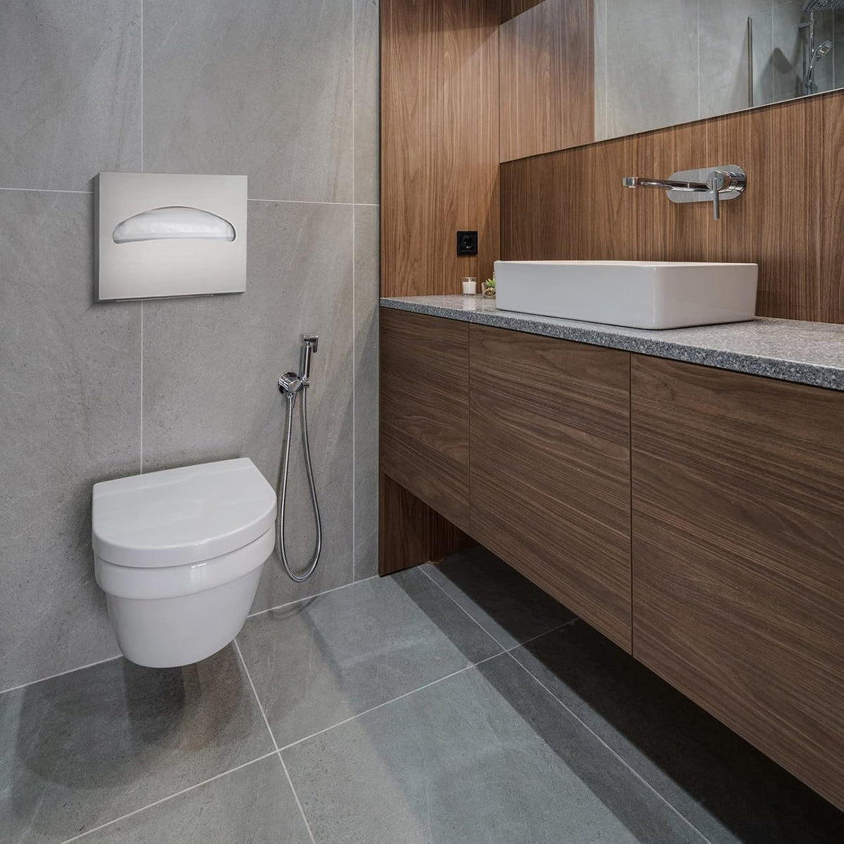 Toilet Seat Cover Dispenser Wall Mounted SUS 304 Stainless Steel Brushed