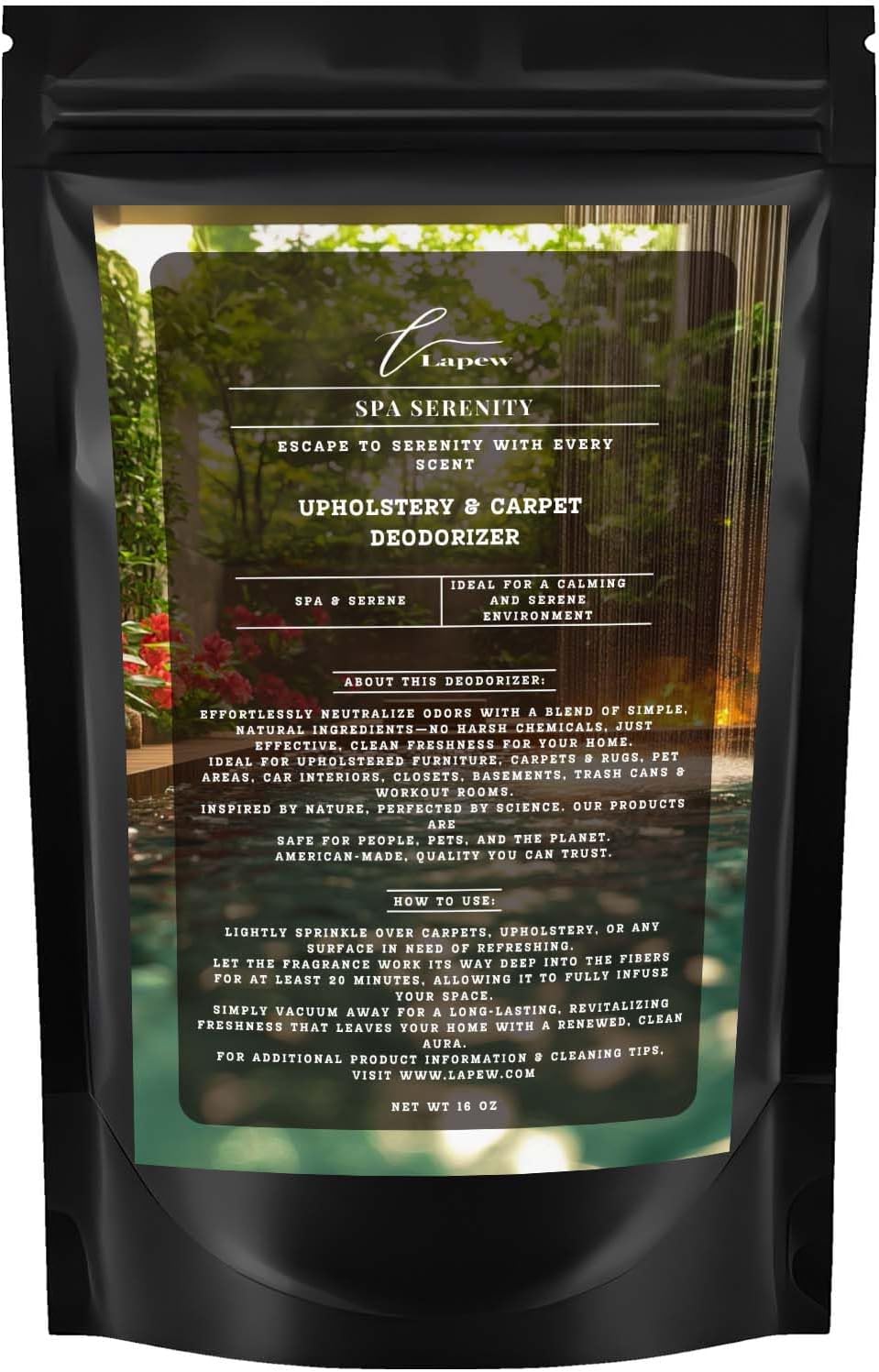 Spa Serenity Carpet Freshener Powder 16 oz | Powerful Odor Eliminator for Home | Upholstery