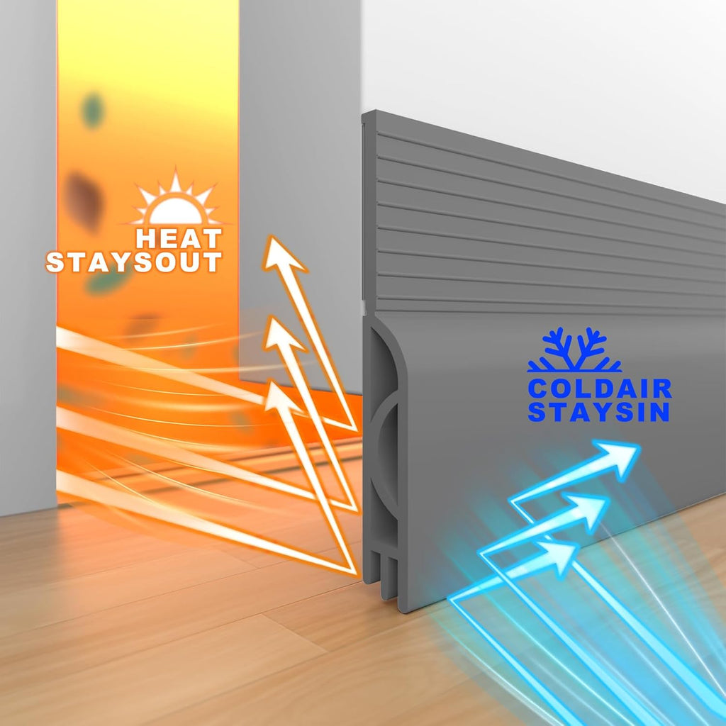 Door Draft Stopper,Door Sweep for Bottom of Doors,Weather Stripping Seal Draft Guard Blocker Noise