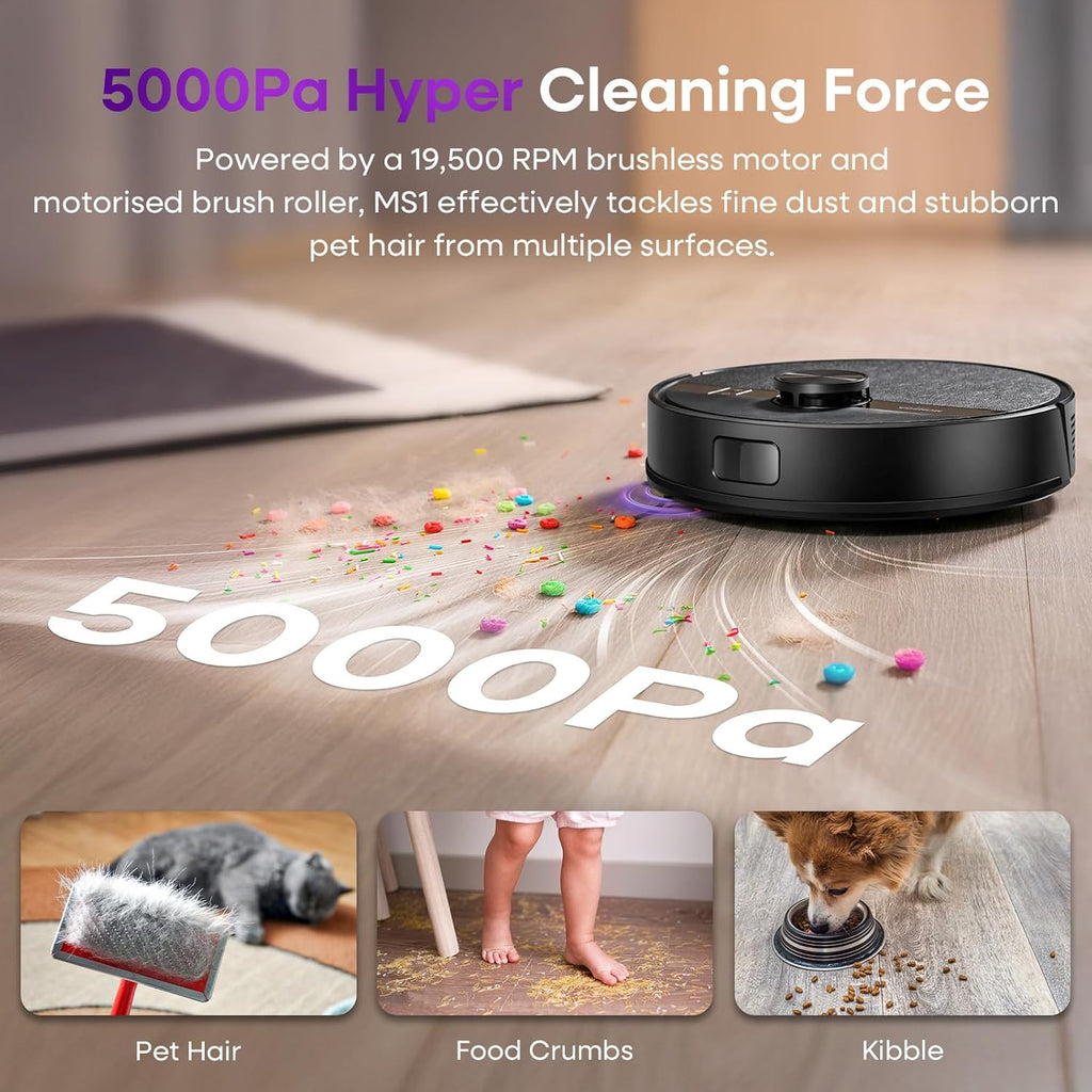 MONSGA Robot Vacuum and Mop Combo, 5000Pa Robotic Vacuum with Lidar Navigation, 180mins Runtime