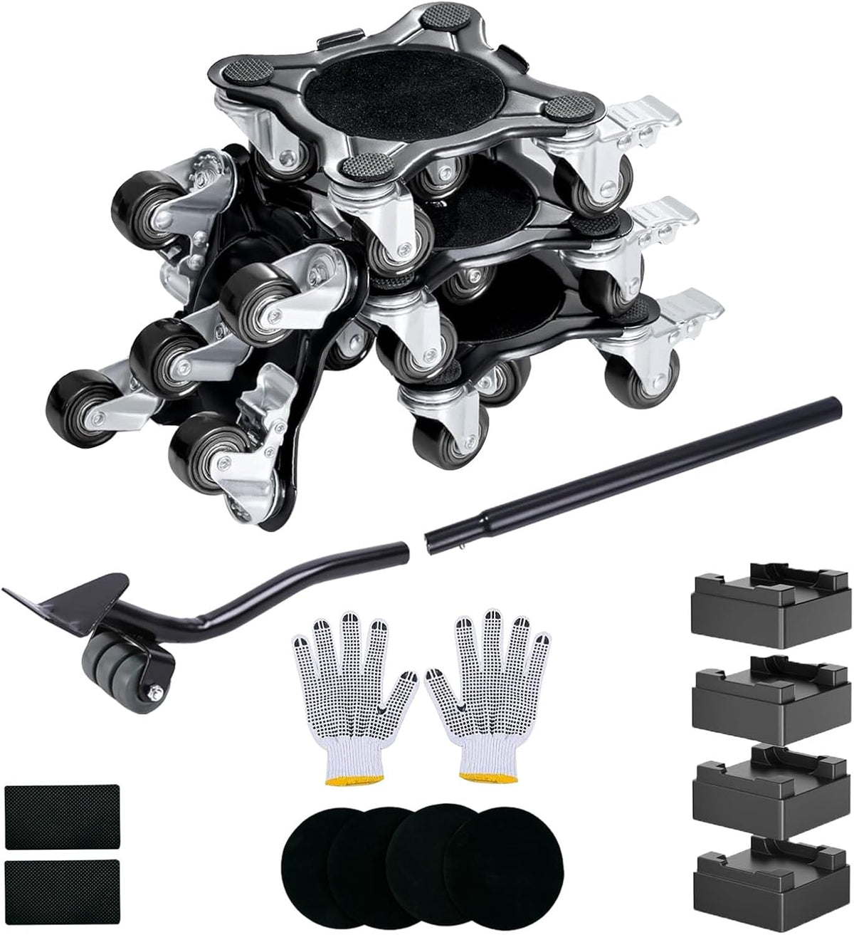 3306Lb Furniture Dolly Set, Furniture Movers with 5 Wheels Heavy Duty, Carbon Steel Panel Heavy