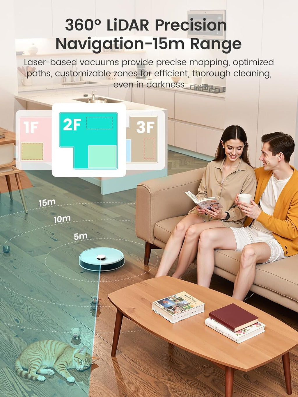 Lefant Robot Vacuum and Mop, 12000Pa Suction, Self Emptying, Auto Mop Washing and Drying for