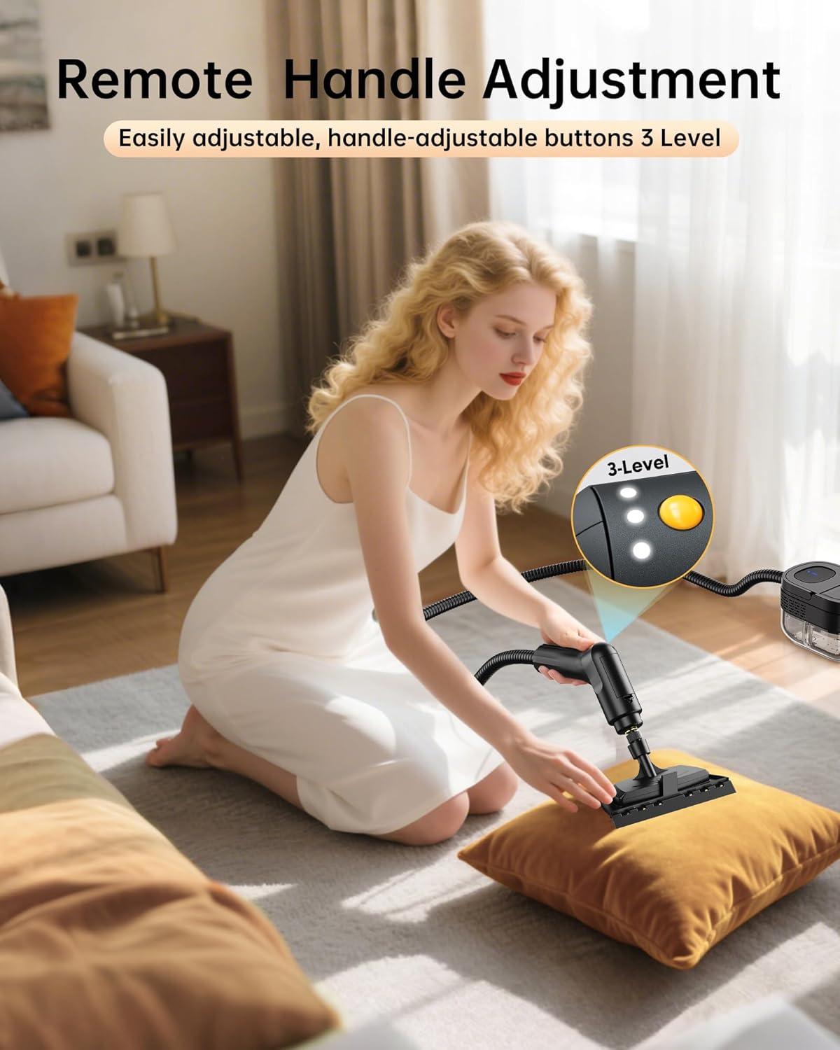 Handheld Steam Cleaner,2500W Steamer for Cleaning 1.69 Quarts Large Capacity Tank,Temperature
