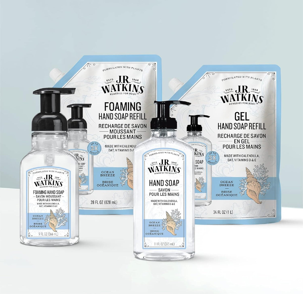 Hand Soap Gel Ocean Breeze 34floz Refill