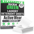 Rockin' Green Active Wear Travel Laundry Detergent Sheets Unscented - Mess-Free Laundry Sheets