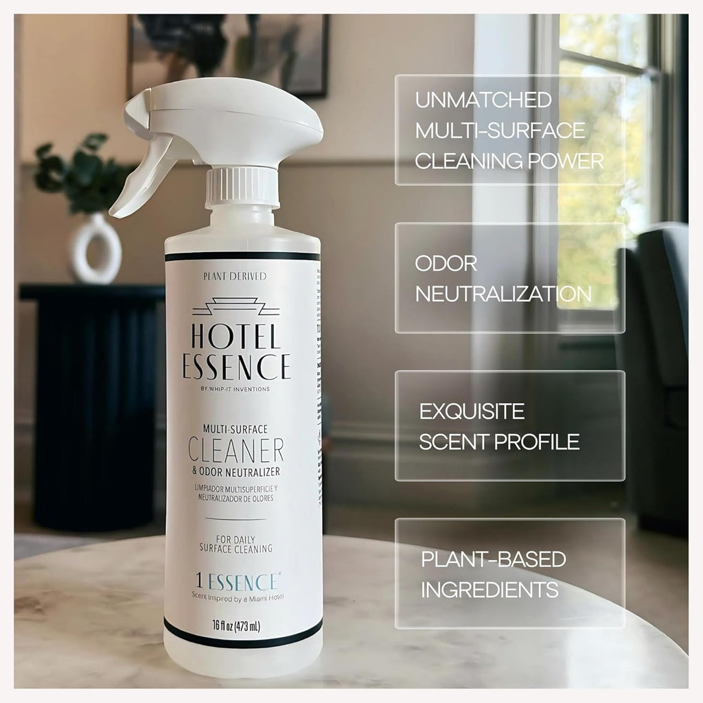 Hotel Essence Cleaner: Plant-Based Multi-Surface Cleaner & Odor Neutralizer, 16 oz, Leather
