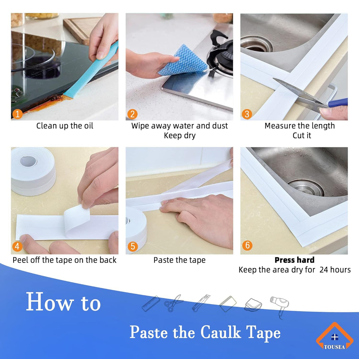 Caulk Tape Self Adhesive,Caulking Tape for Bathroom Sealant Strip Caulk Strip,Waterproof Caulking
