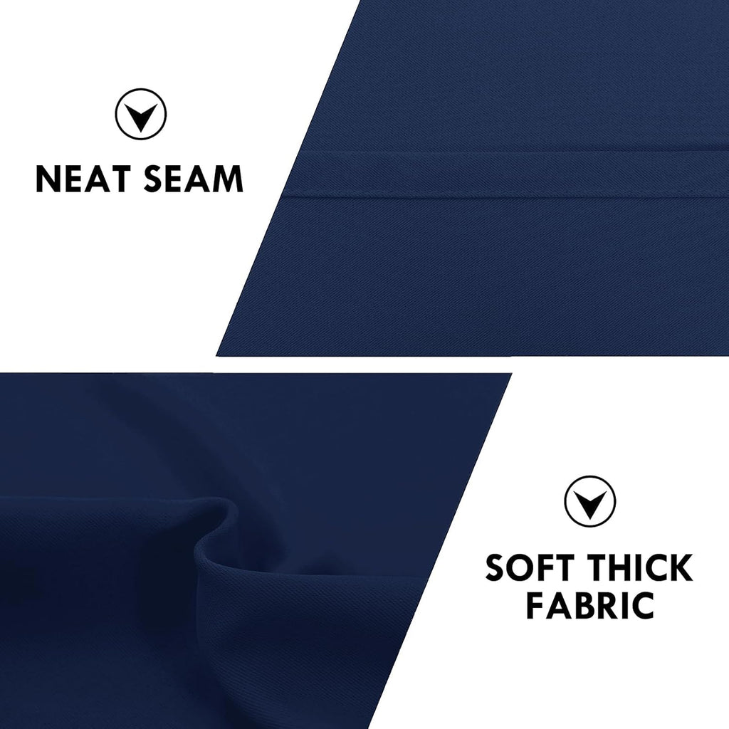 DWCN Navy Blue Blackout Curtains for Living Room 84 Inch Length 2 Panels Set Window Drapes Thermal