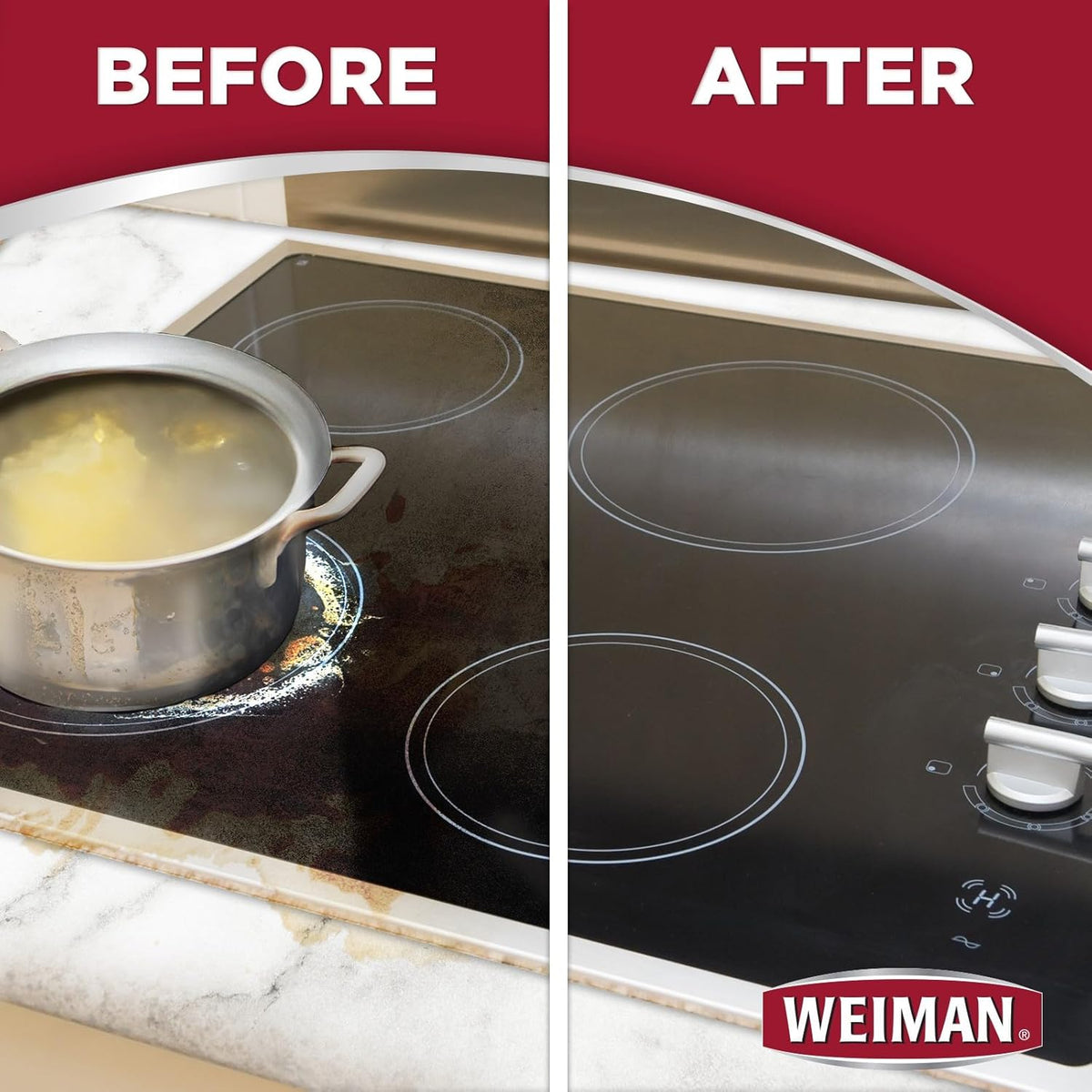 Weiman Ceramic and Glass Cooktop - 10 Ounce - Stove Top Daily Cleaner Kit - 12 Ounce - Glass