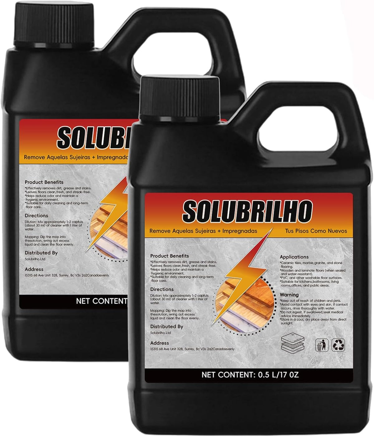 Tile Cleaner, Original Floor Cleaner Black Bottle, 0.5L Multipurpose Powerful Stain Removing