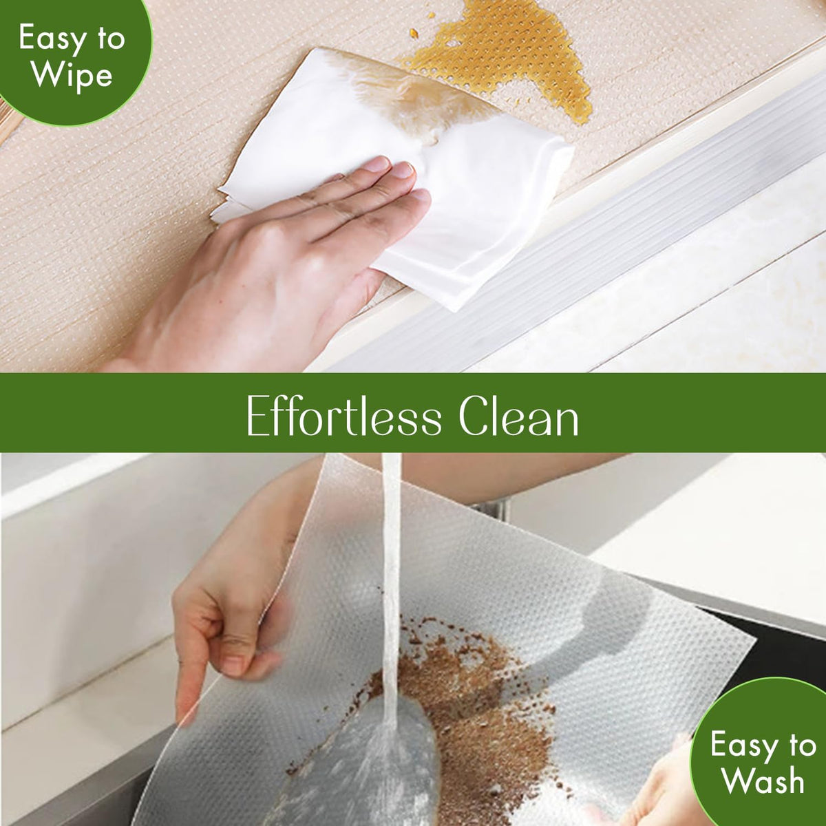 EVALAND 12 INCHES x 10 FEET (118 Inches) Non-Slip Shelf Liner, EVA Kitchen Liner, Non-Adhesive