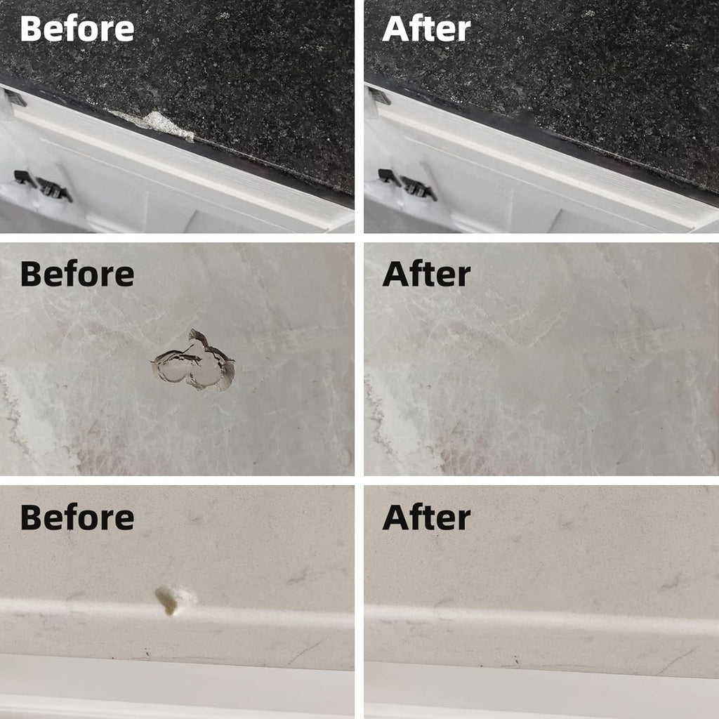 Globalcom Tile and Granite/Marble Repair Kit, Porcelain Stone and Quartz Countertops Repair Kit for