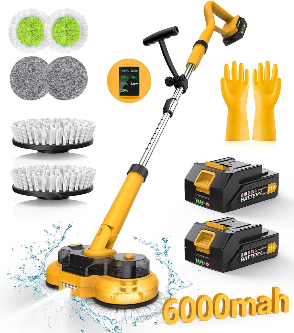 qimedo 6000mAh Battery Electric Mop M1, 800RPM Cordless Electric Power Scrubber & Mops for Floor