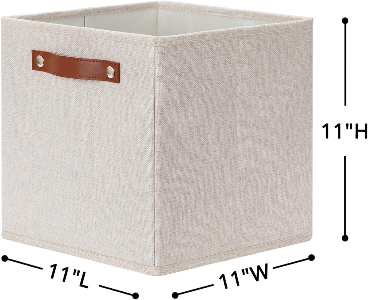 HNZIGE Foldable Storage Cubes Bins for Organizing, Set of 4, Fabric Cube Canvas Storage Bins 11