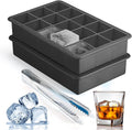 Silicone Ice Cube Trays for Freezer 2 Pack, Easy Release Square Ice Cubes Mold, Best Rubber Ice