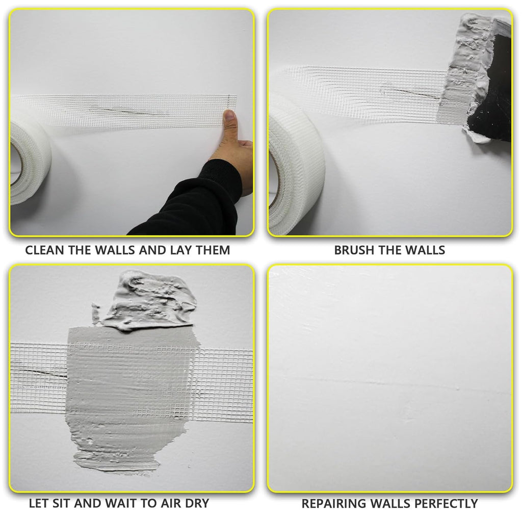 8" 100 Feet Drywall Joint Tape, Self-Adhesive Encrypted Fiberglass Drywall Repair Mesh Tape for