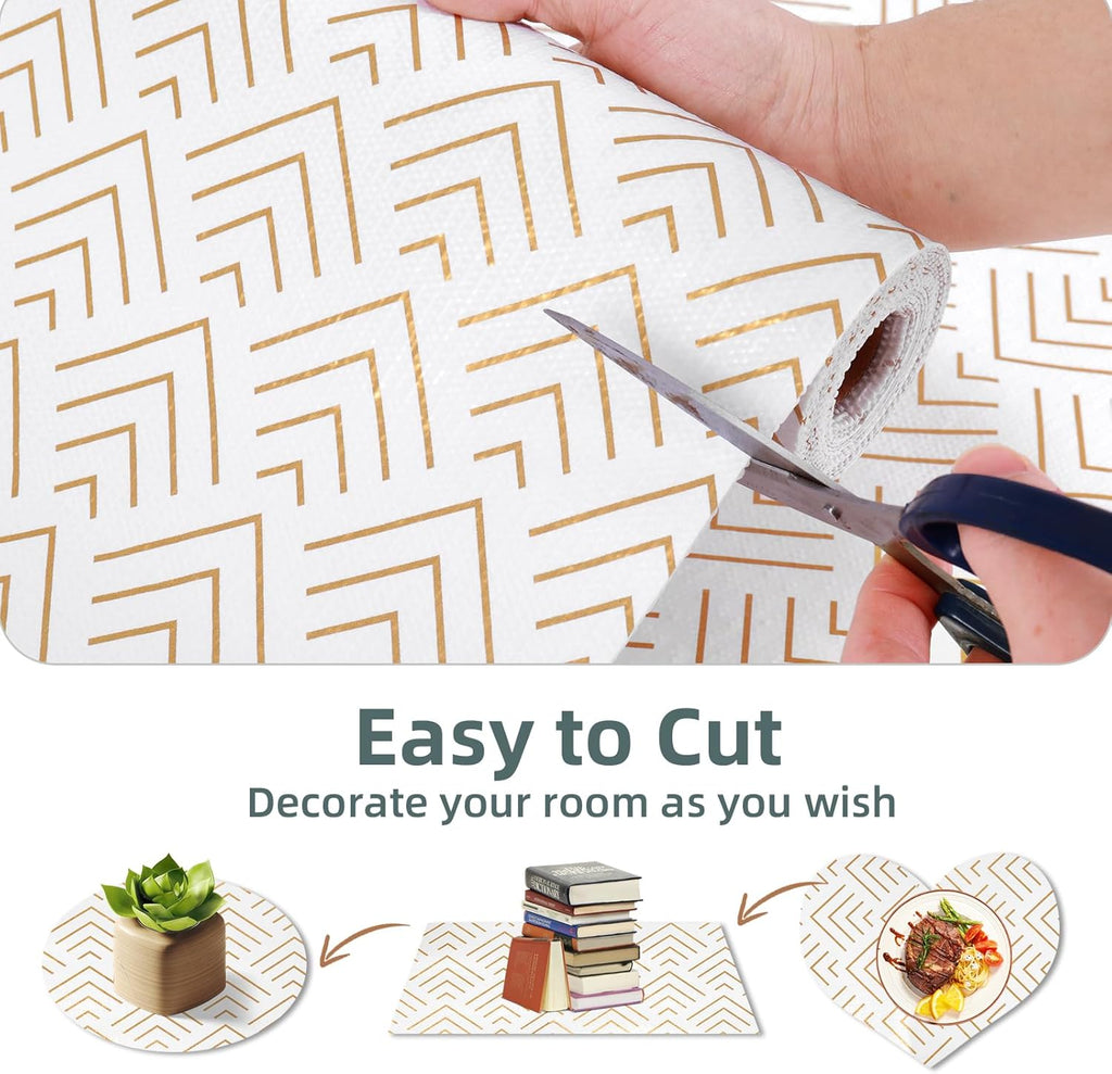 Shelf Liner for Kitchen Cabinets Non Adhesive Drawer Liner Non-Slip Thickened Shelf Liner Paper