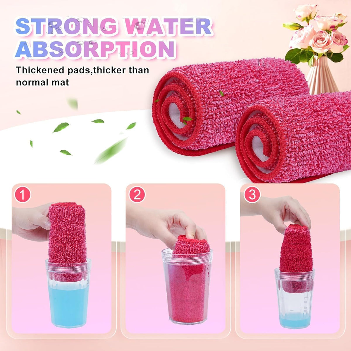 Replacement Microfiber Mop Pads Compatible with Rubbermaid Reveal Spray Mop with Washable Pads
