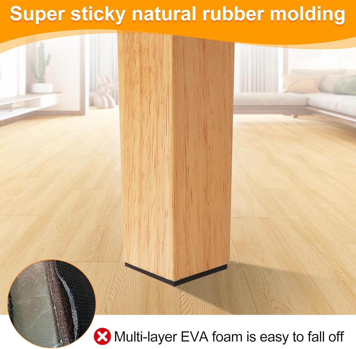 CHUNZEXI Non Slip Furniture Pads - 48 Premium Furniture Grippers Self Adhesive Rubber Furniture