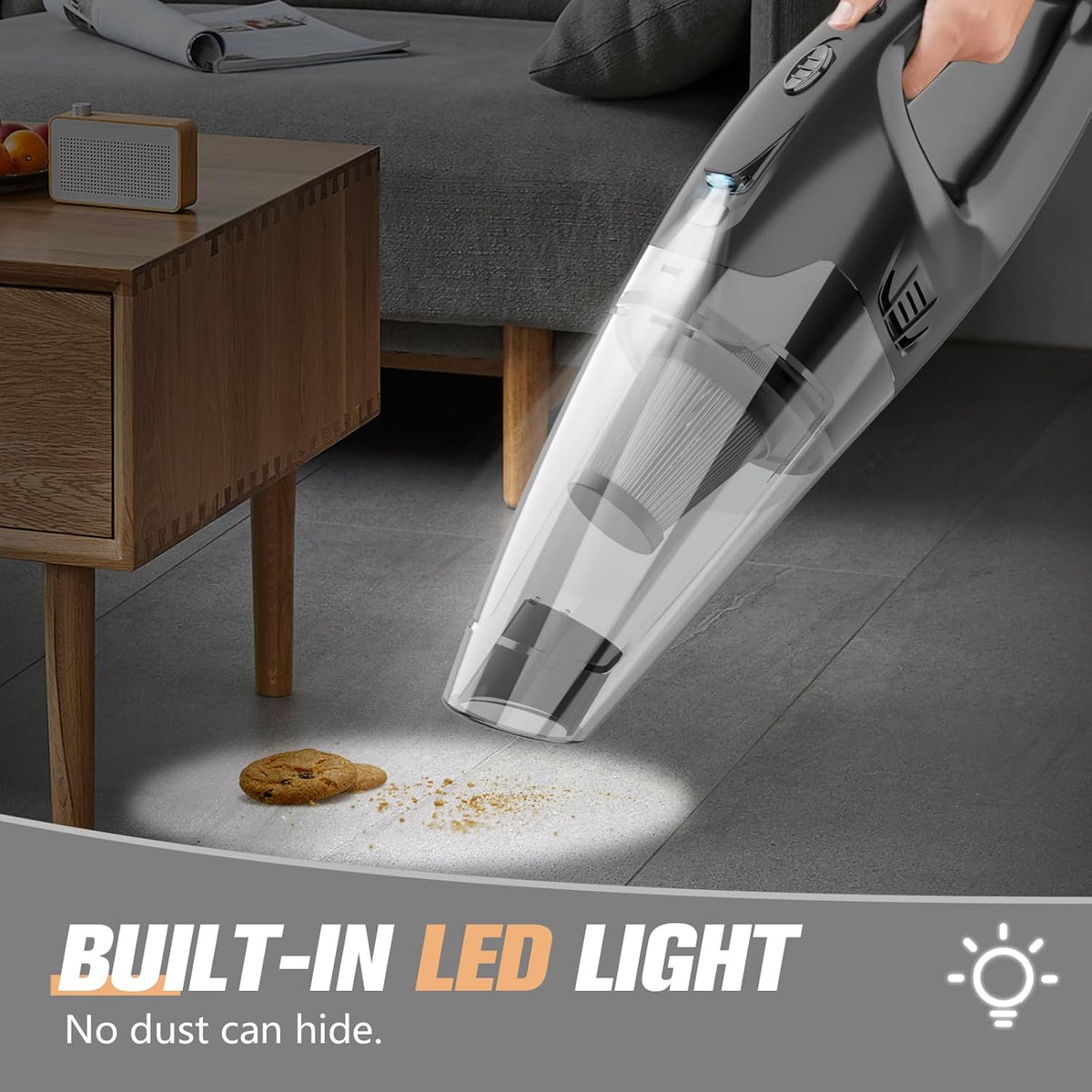 Handheld Vacuum Cordless Rechargeable with LED Light, Car Vacuum Portable Cordless, Hand Vacuum