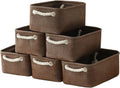 TheWarmHome Storage Basket for Organizing - 12x8x5 inch Small 6 Pack Collapsible Storage Bin for