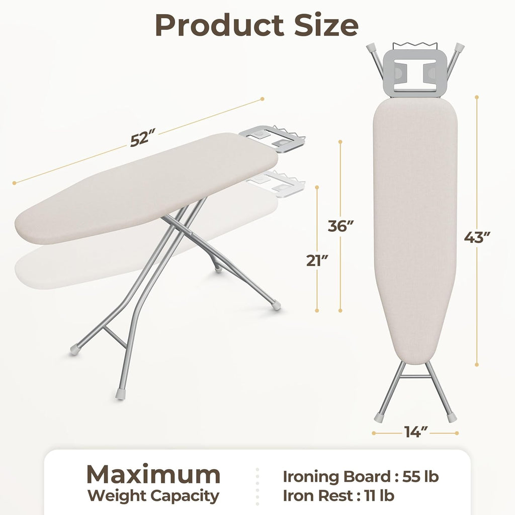 Yaheetech Foldable Ironing Board, Heavy Duty Iron Board with 9 Adjustable Heights, 4 Layer Cover