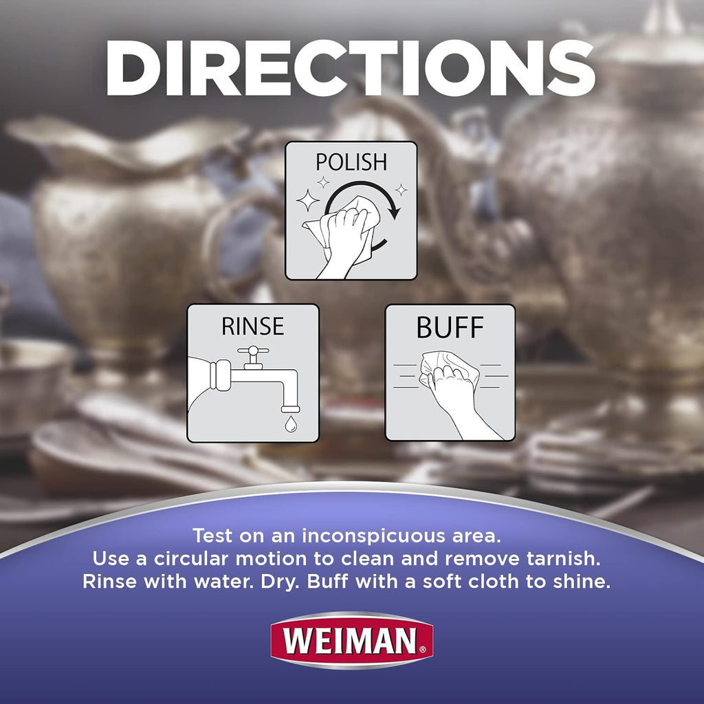 Weiman Jewelry Polish Cleaner, Tarnish Remover Wipes - 40 Count - Use on Silver Jewelry Antique