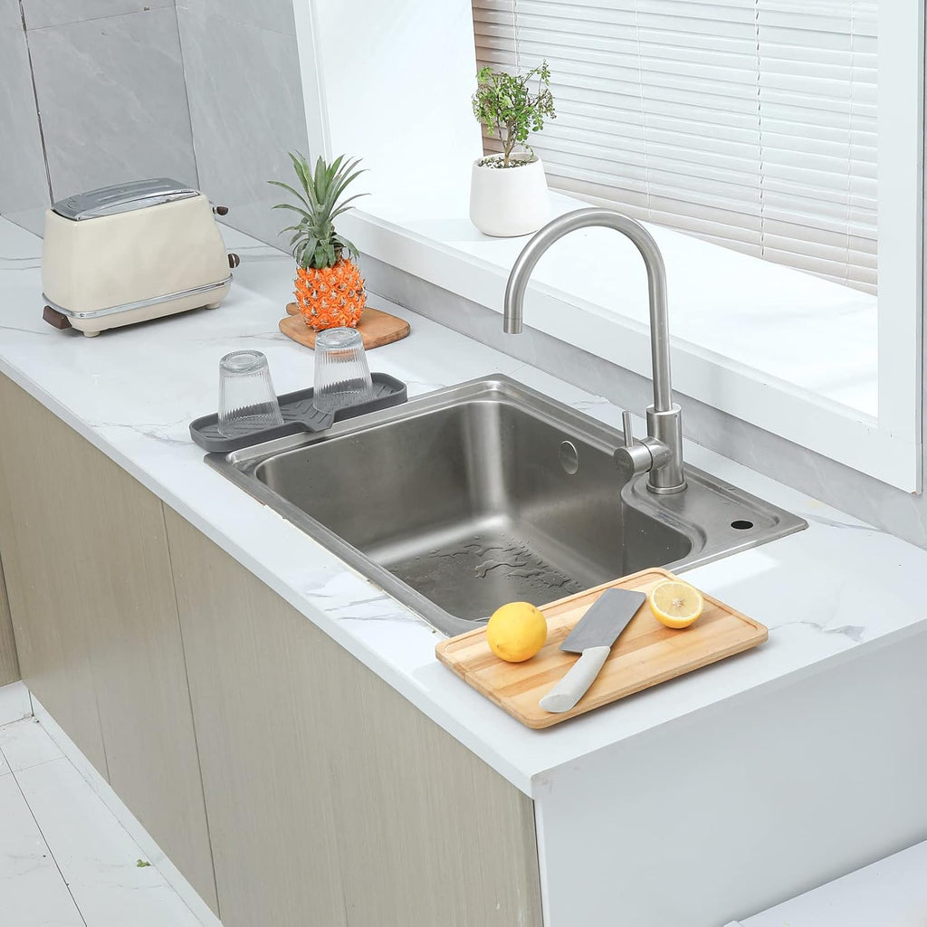 Silicone Bathroom Soap Dishes with Drain Spout-Bathroom and Kitchen Sink Organizer,Sponge