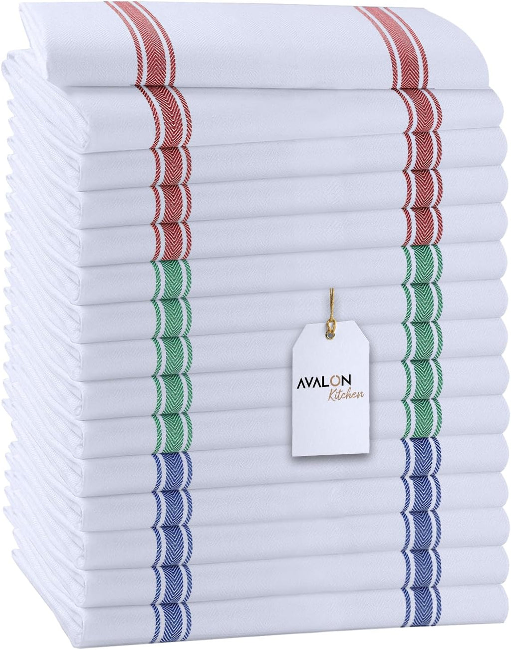 Dish Towels Set (Value Pack of 15) Size 15x25 Inch, 100% Cotton Soft & Absorbent Linen Kitchen