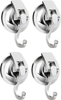 Heavy Duty Vacuum Suction Cup Hooks, Silver Plated Polished Super Suction for Kitchen Bathroom, 2
