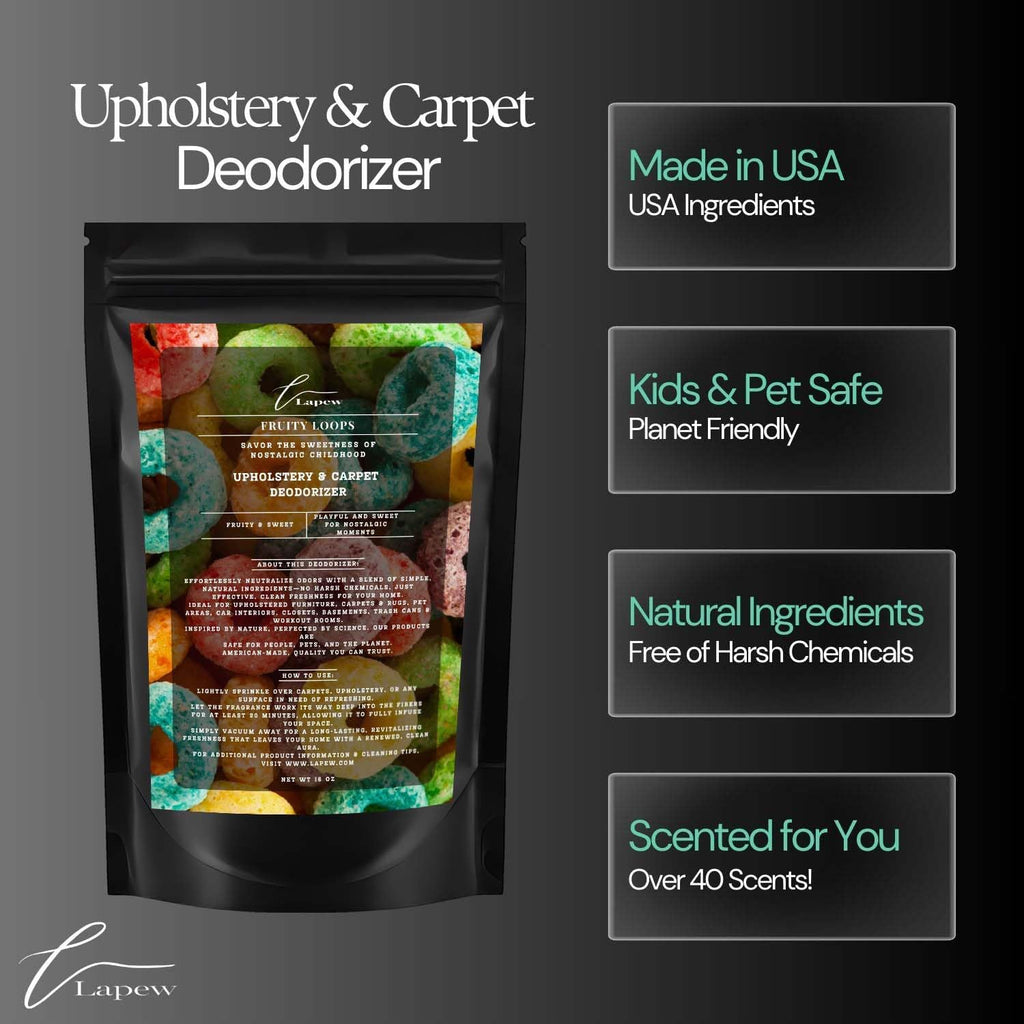 Fruity Loops Carpet Freshener Powder: Powerful Odor Eliminator for Home, Upholstery Deodorizer