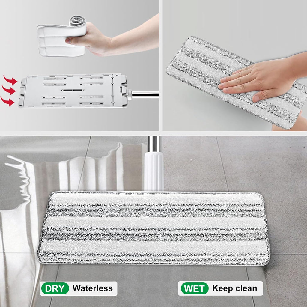 Flat Mop Pads, 3 Pack 13" X 4.9" Microfiber Mop Pad/Refill/Head, Mop Pads Washable Microfiber