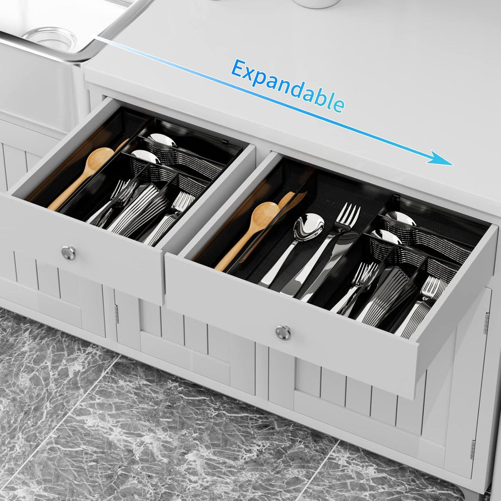JANE EYRE Utensil Drawer Organizer - Expandable Cutlery Tray, Silverware/Flatware Storage Divider