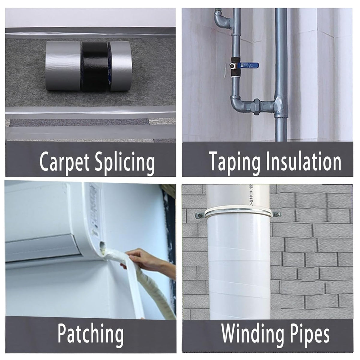 2Pack Duct Tape Heavy Duty Single Sided, Strong Adhesive High Strength, Waterproof Mesh Tape for
