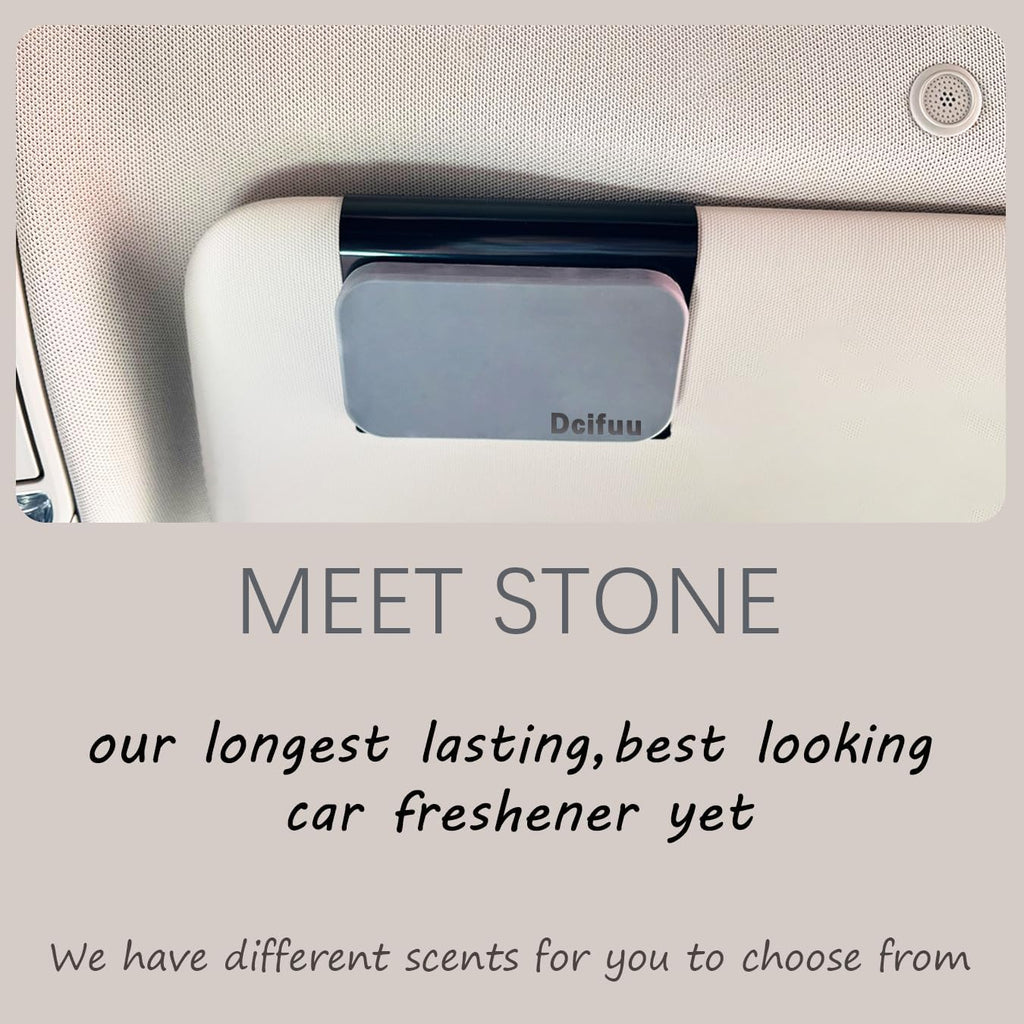 Amber Air Freshener, Stone Scent Starter Kit, Odor Eliminator - Car Visor Clip (Pack of 1 - Amber