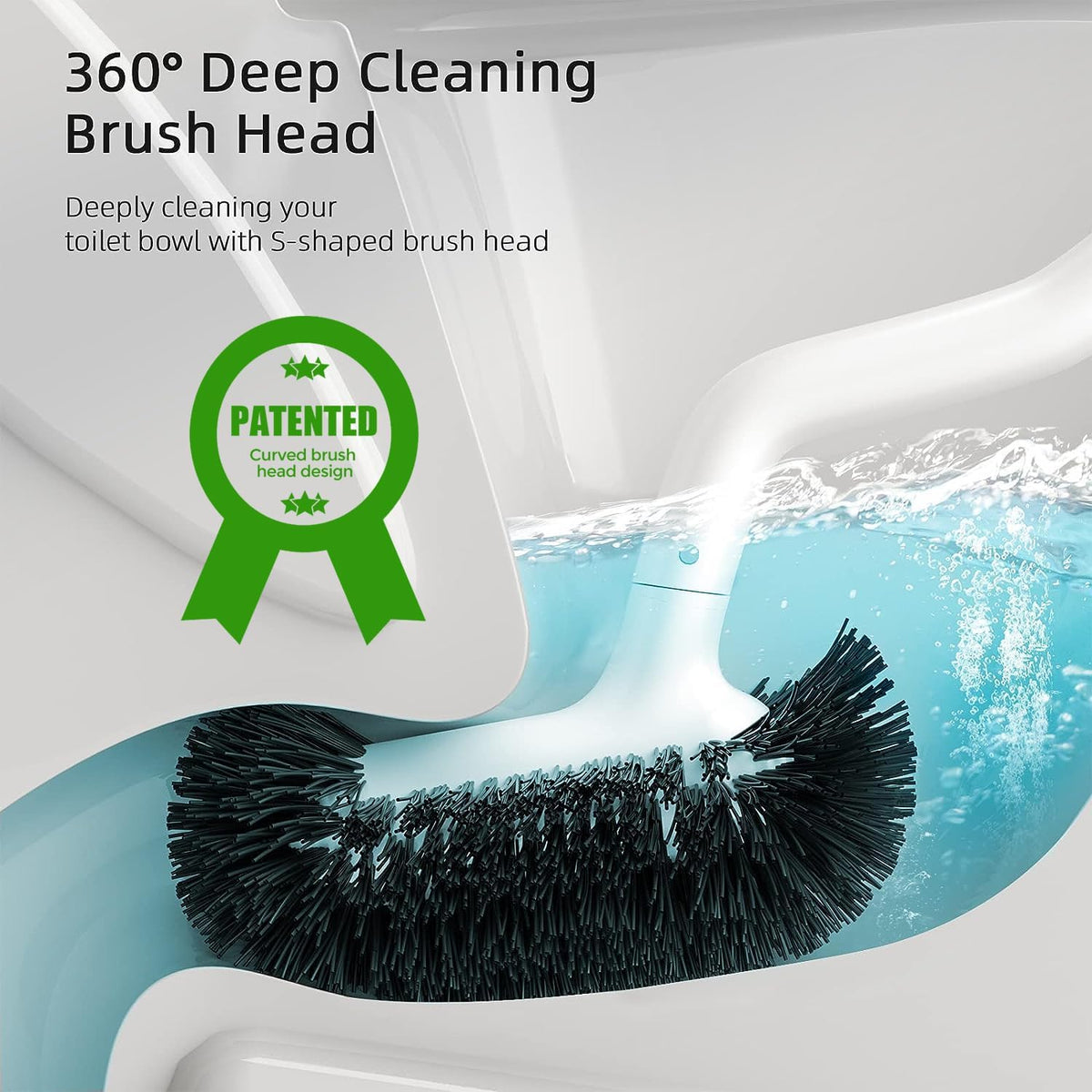 HAMITOR Toilet Bowl Brush Holder Set: 3 Pack Bathroom Deep Cleaning Toilet Cleaner Scrubber Under